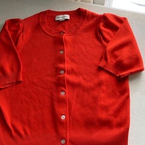 Vibrant Orange Cardigan Sweater